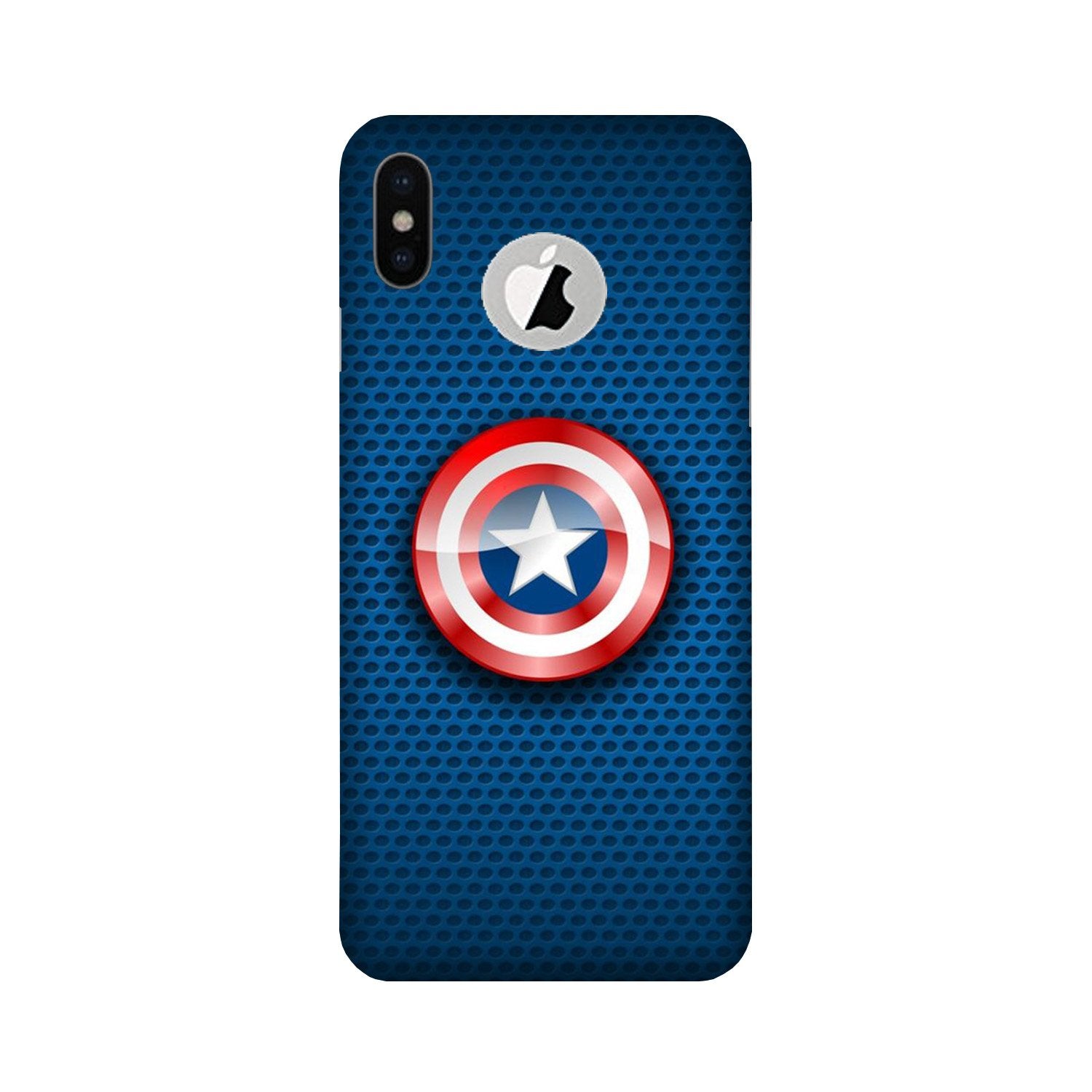 Captain America Shield Case for iPhone X logo cut (Design No. 253)