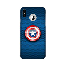 Captain America Shield Mobile Back Case for iPhone X logo cut (Design - 253)