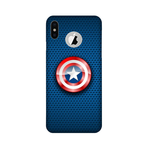 Captain America Shield Case for iPhone X logo cut (Design No. 253)