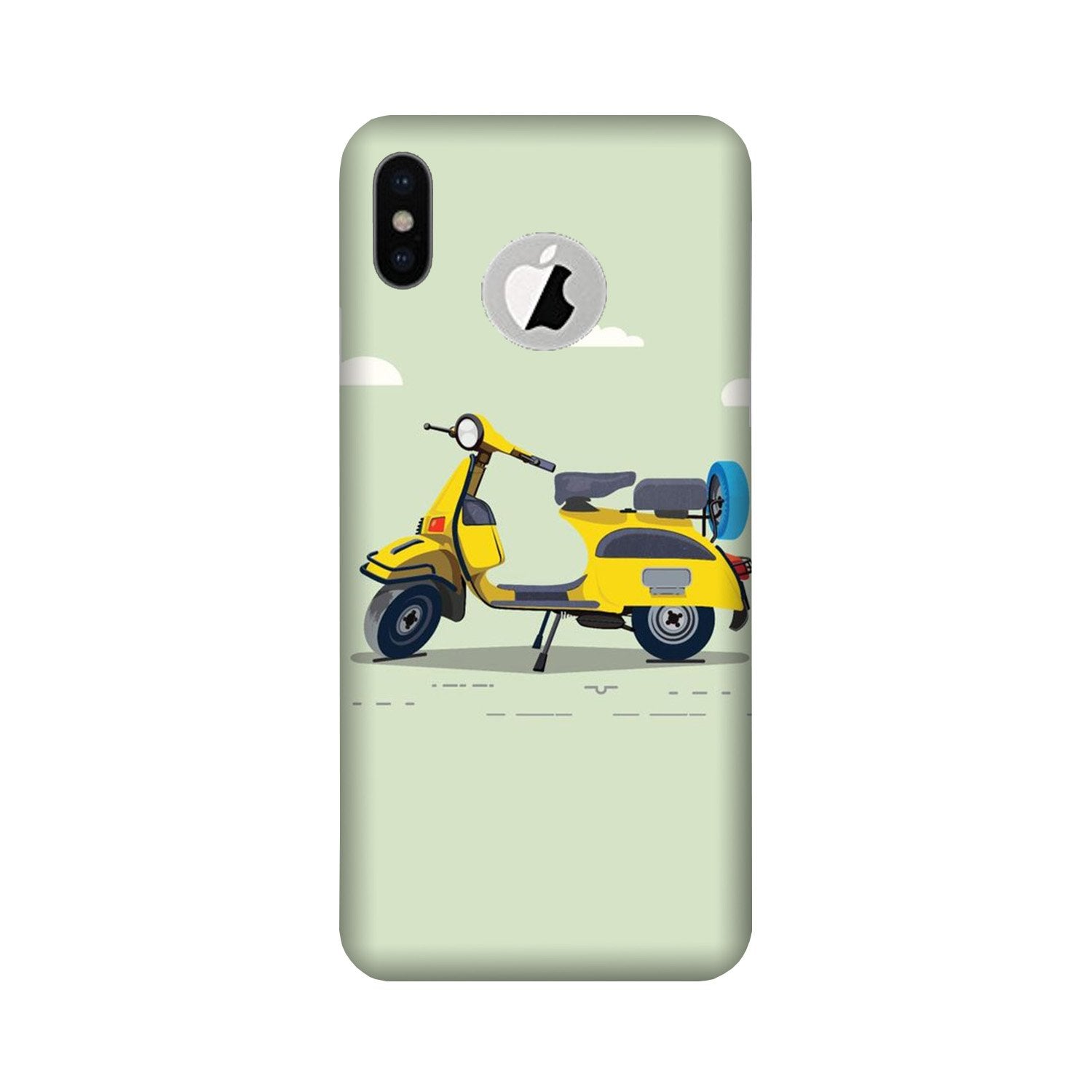 Vintage Scooter Case for iPhone X logo cut (Design No. 260)