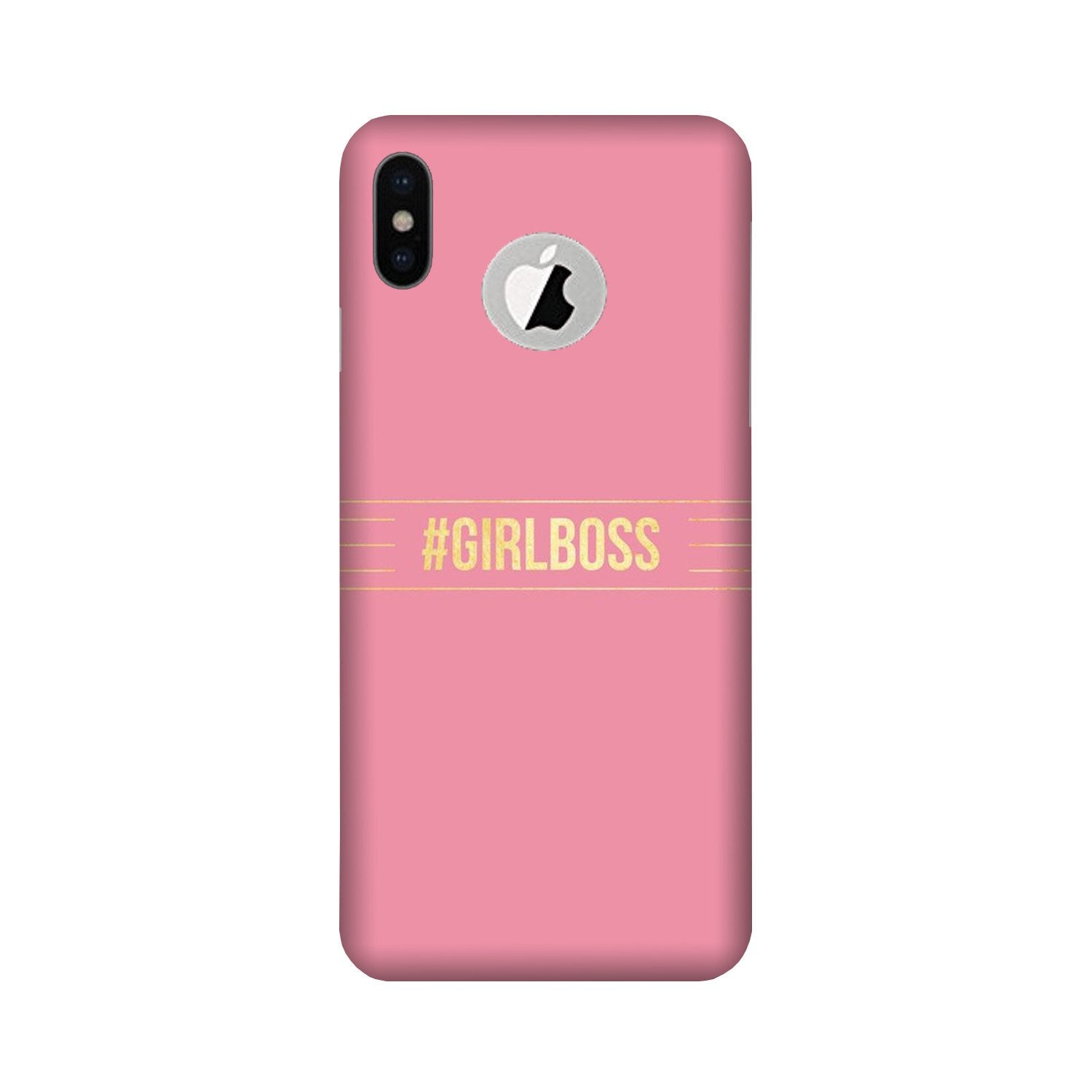 Girl Boss Pink Case for iPhone X logo cut (Design No. 263)