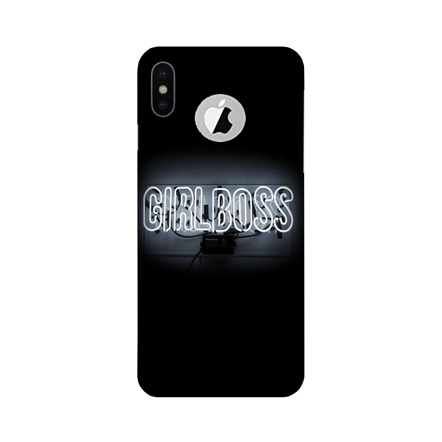Girl Boss Black Case for iPhone X logo cut (Design No. 268)