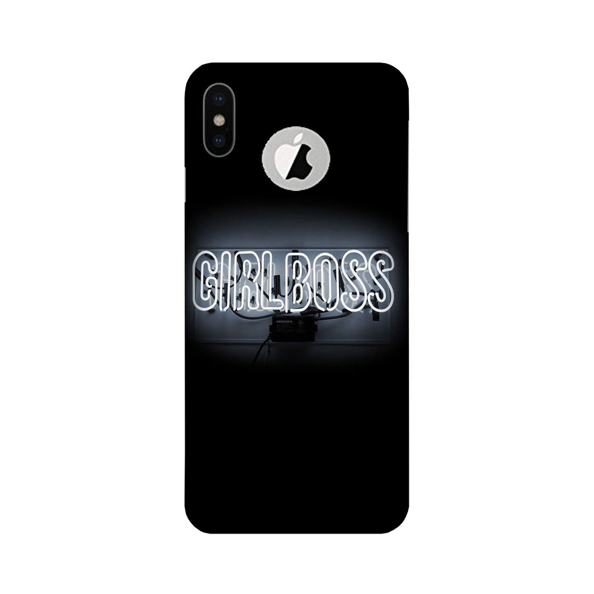Girl Boss Black Case for iPhone X logo cut (Design No. 268)
