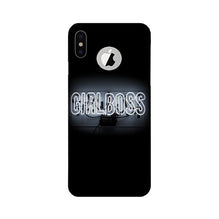 Girl Boss Black Mobile Back Case for iPhone X logo cut (Design - 268)
