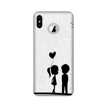 Cute Kid Couple Mobile Back Case for iPhone X logo cut (Design - 283)