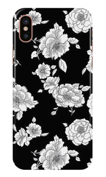 White flowers Black Background Mobile Back Case for iPhone Xr (Design - 9)