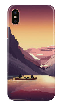 Mountains Boat Mobile Back Case for iPhone Xr (Design - 181)