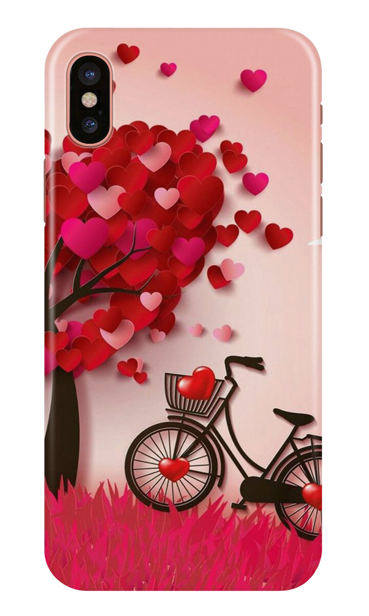 Red Heart Cycle Case for iPhone Xr (Design No. 222)