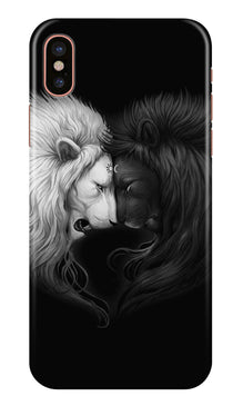 Dark White Lion Mobile Back Case for iPhone Xs  (Design - 140)