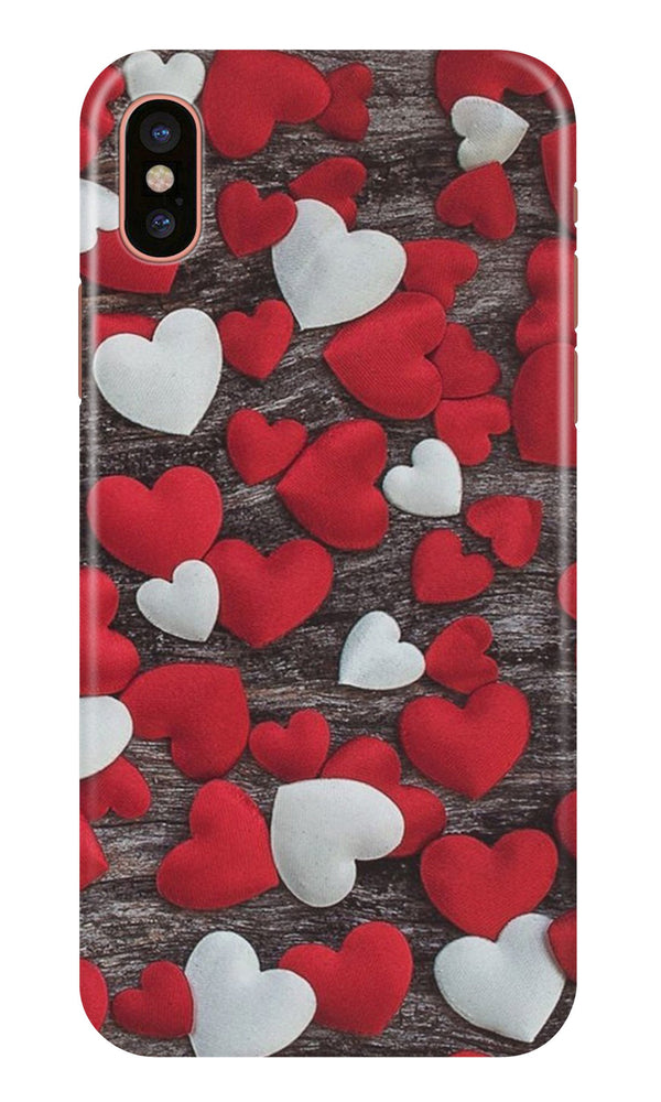 Red White Hearts Case for iPhone Xs Max  (Design - 105)