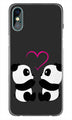 Panda Love Mobile Back Case for iPhone Xs Max  (Design - 398)