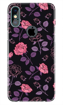 Rose Pattern Mobile Back Case for iPhone Xs Max logo cut  (Design - 2)