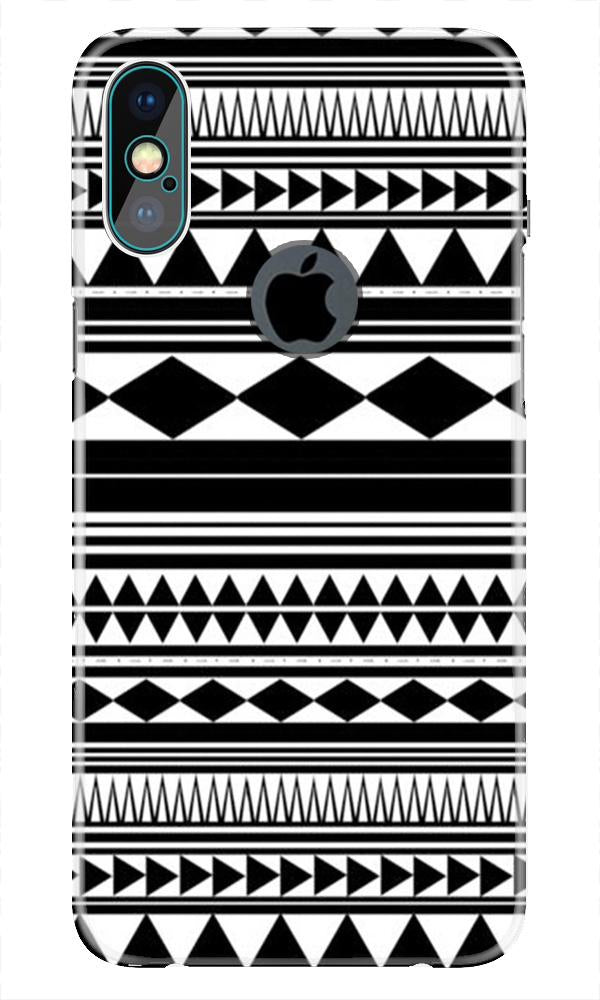 Black white Pattern Case for iPhone Xs Max logo cut 