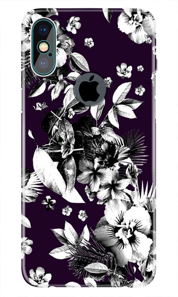 white flowers Case for iPhone Xs Max logo cut 