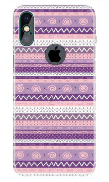 Zigzag line pattern3 Mobile Back Case for iPhone Xs Max logo cut  (Design - 11)