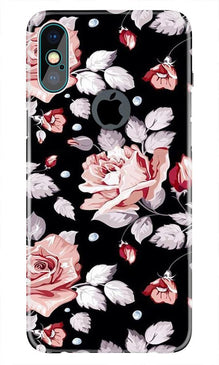 Pink rose Mobile Back Case for iPhone Xs Max logo cut  (Design - 12)