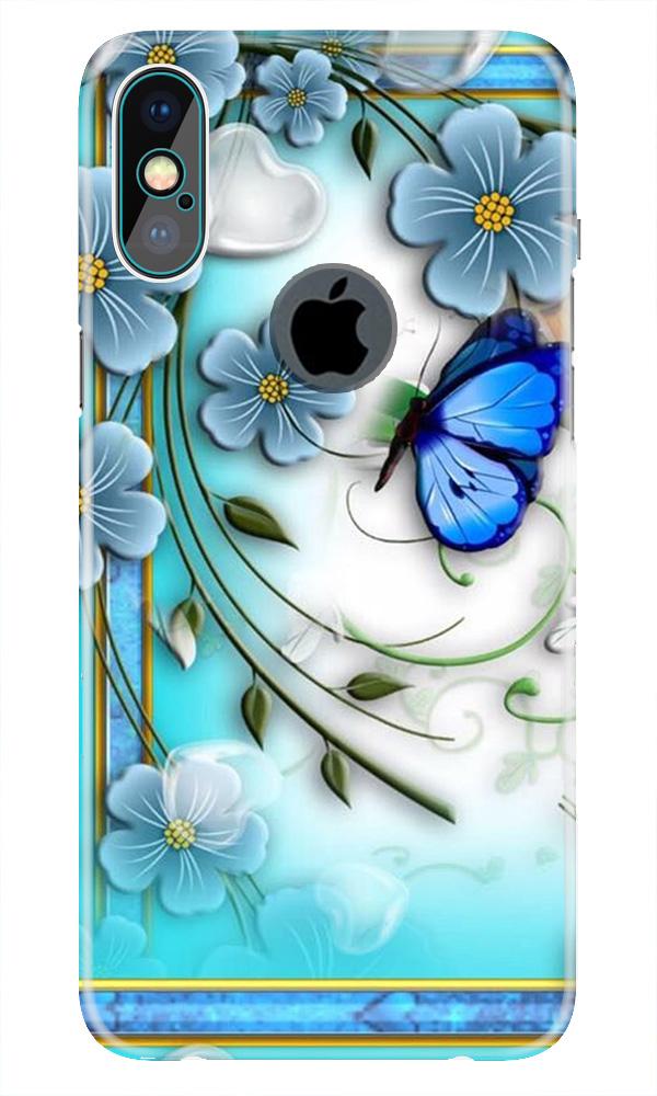 Blue Butterfly Case for iPhone Xs Max logo cut 