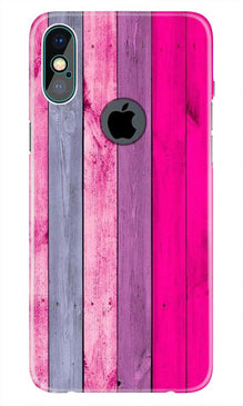 Wooden look Mobile Back Case for iPhone Xs Max logo cut  (Design - 24)