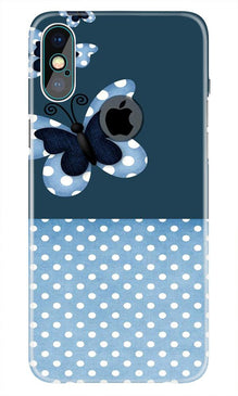White dots Butterfly Mobile Back Case for iPhone Xs Max logo cut  (Design - 31)