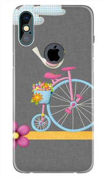 Sparron with cycle Mobile Back Case for iPhone Xs Max logo cut  (Design - 34)