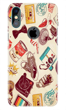 Vintage Mobile Back Case for iPhone Xs Max logo cut  (Design - 35)