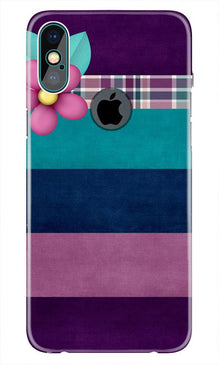 Purple Blue Mobile Back Case for iPhone Xs Max logo cut  (Design - 37)