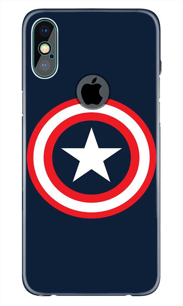 Captain America Case for iPhone Xs Max logo cut 