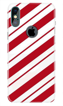 Red White Mobile Back Case for iPhone Xs Max logo cut  (Design - 44)