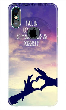 Fall in love Mobile Back Case for iPhone Xs Max logo cut  (Design - 50)