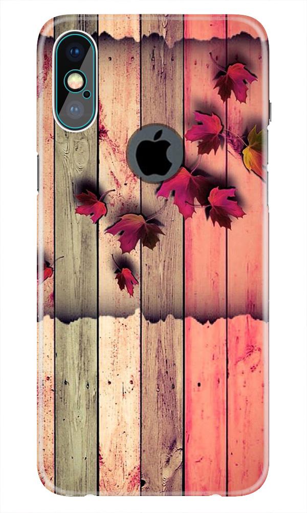 Wooden look2 Case for iPhone Xs Max logo cut 