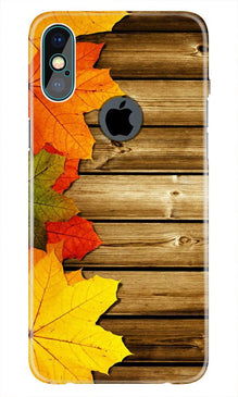Wooden look3 Mobile Back Case for iPhone Xs Max logo cut  (Design - 61)