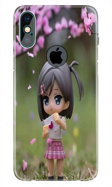 Cute Girl Mobile Back Case for iPhone Xs Max logo cut  (Design - 92)