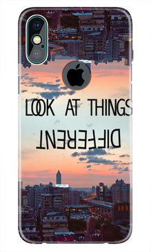 Look at things different Mobile Back Case for iPhone Xs Max logo cut  (Design - 99)
