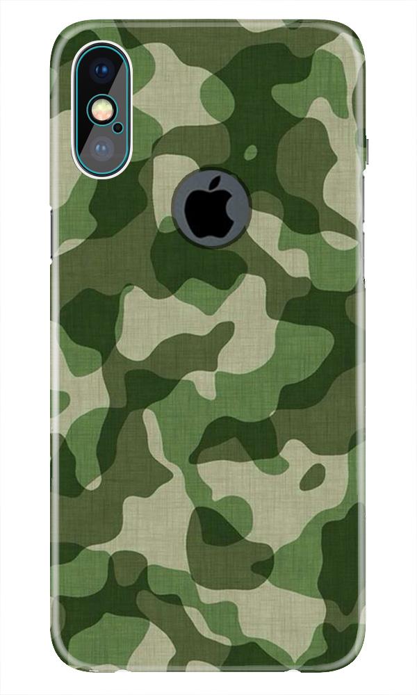 Army Camouflage Case for iPhone Xs Max logo cut (Design - 106)