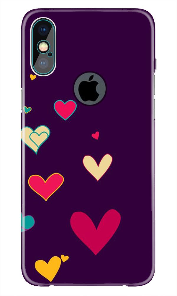 Purple Background Case for iPhone Xs Max logo cut (Design - 107)