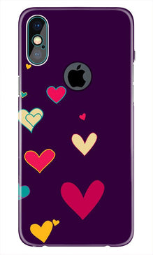 Purple Background Mobile Back Case for iPhone Xs Max logo cut   (Design - 107)