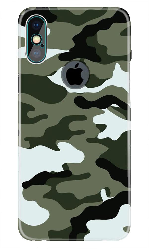Army Camouflage Case for iPhone Xs Max logo cut (Design - 108)