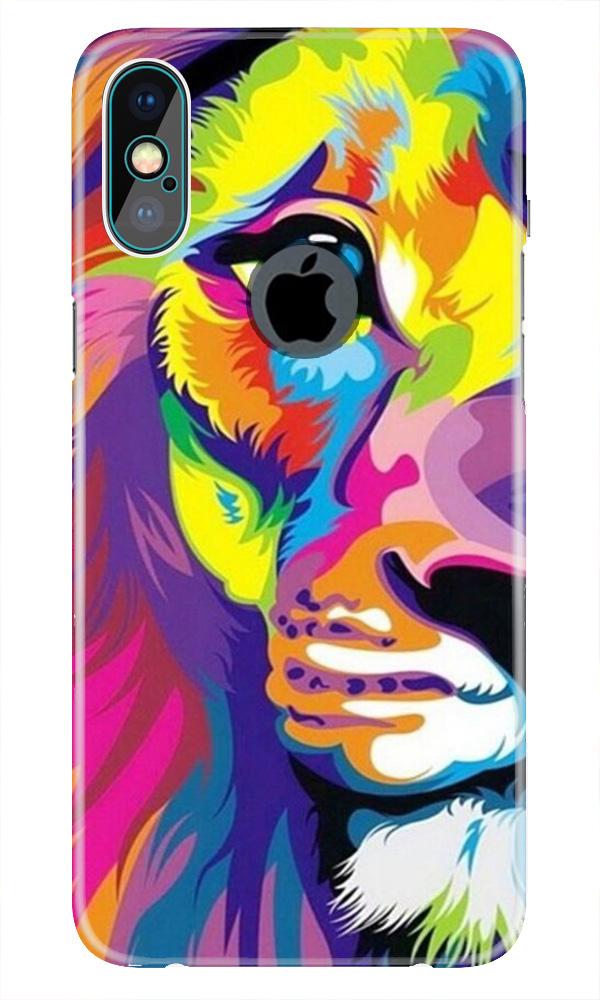 Colorful Lion Case for iPhone Xs Max logo cut (Design - 110)