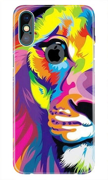 Colorful Lion Mobile Back Case for iPhone Xs Max logo cut   (Design - 110)