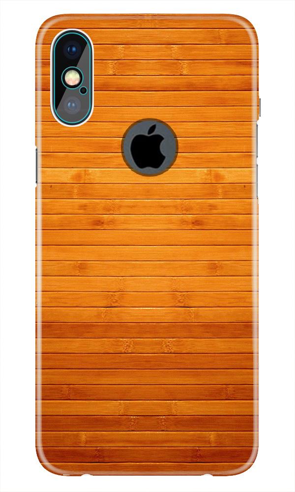 Wooden Look Case for iPhone Xs Max logo cut   (Design - 111)