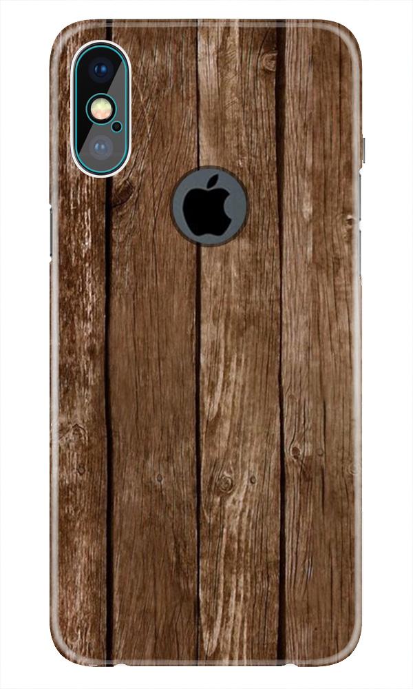 Wooden Look Case for iPhone Xs Max logo cut   (Design - 112)