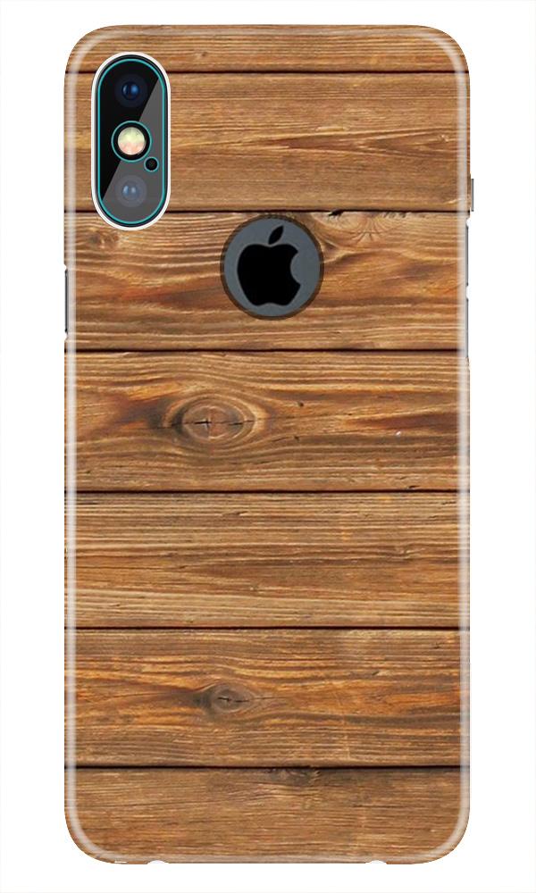 Wooden Look Case for iPhone Xs Max logo cut (Design - 113)