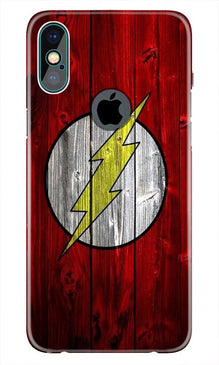 Flash Superhero Mobile Back Case for iPhone Xs Max logo cut   (Design - 116)