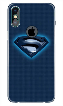 Superman Superhero Mobile Back Case for iPhone Xs Max logo cut   (Design - 117)