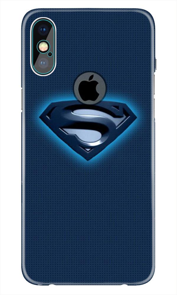 Superman Superhero Case for iPhone Xs Max logo cut   (Design - 117)