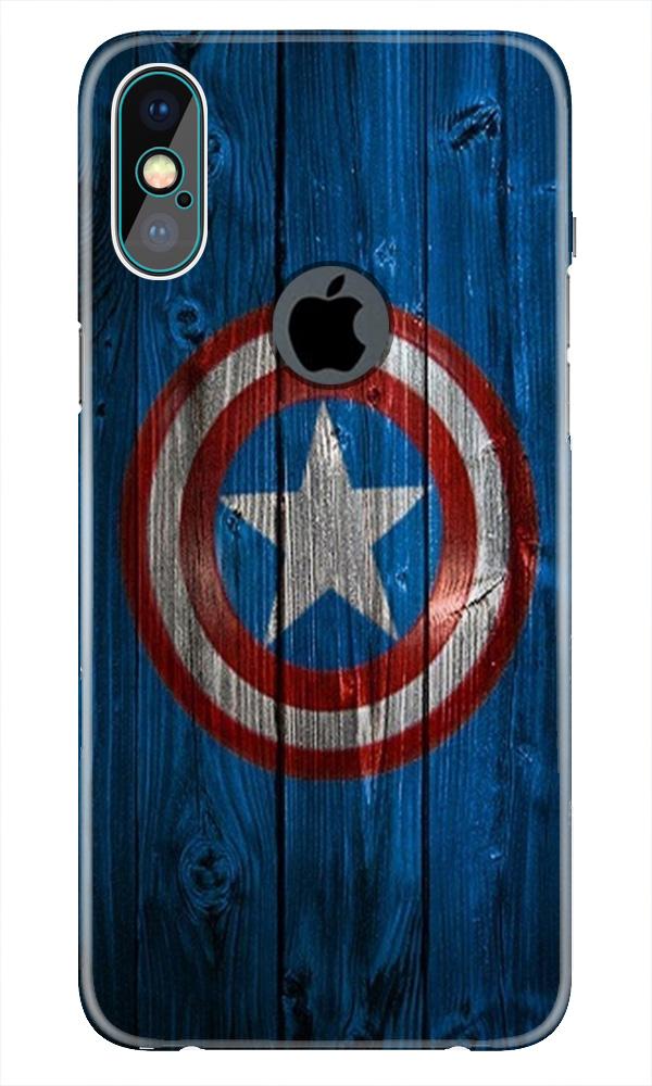 Captain America Superhero Case for iPhone Xs Max logo cut (Design - 118)