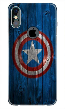 Captain America Superhero Mobile Back Case for iPhone Xs Max logo cut   (Design - 118)