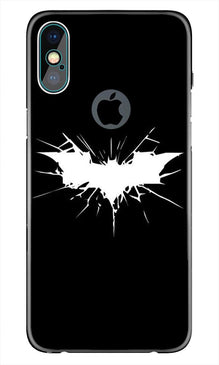 Batman Superhero Mobile Back Case for iPhone Xs Max logo cut   (Design - 119)