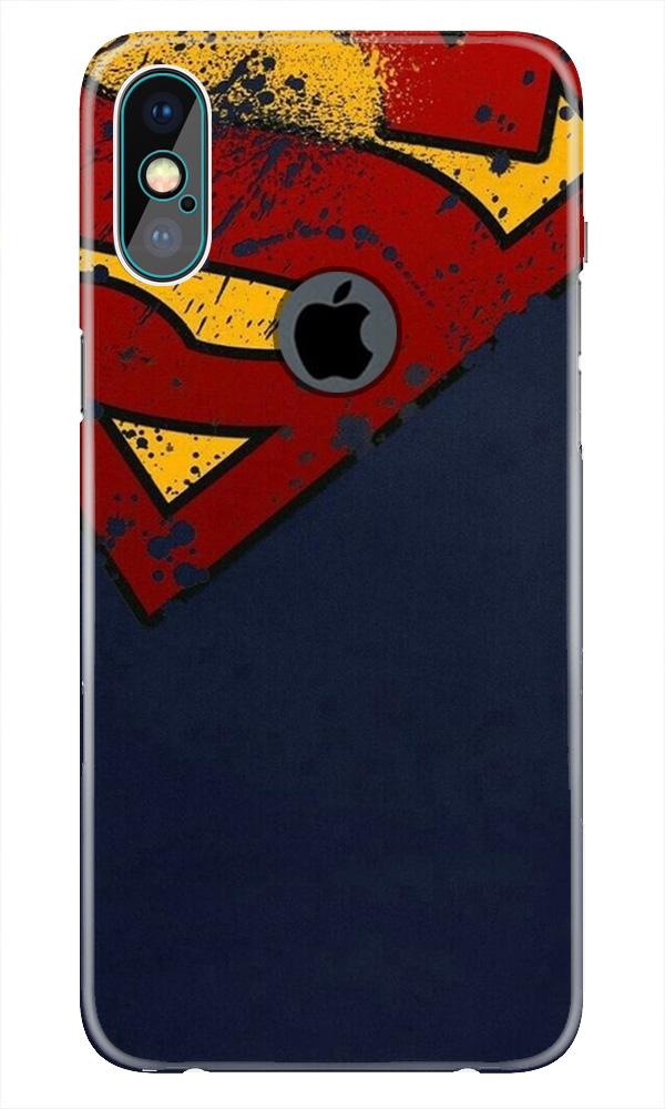 Superman Superhero Case for iPhone Xs Max logo cut (Design - 125)