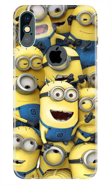 Minions Mobile Back Case for iPhone Xs Max logo cut   (Design - 127)